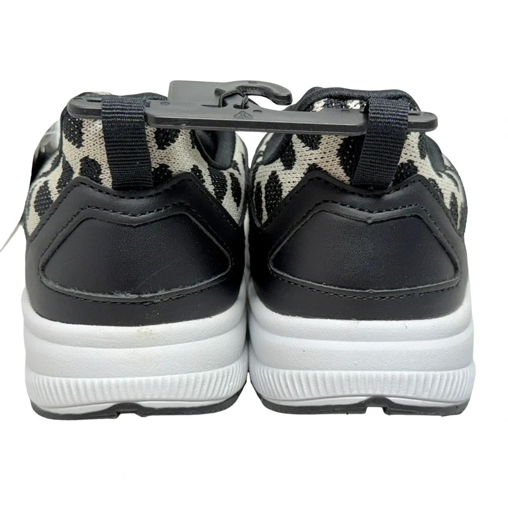 Avia Sz 8.5 Fashion Sneakers Leopard Print B&W Memory Foam Lace Up New